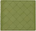 Bottega Veneta Green Intrecciato Bi-Fold Wallet