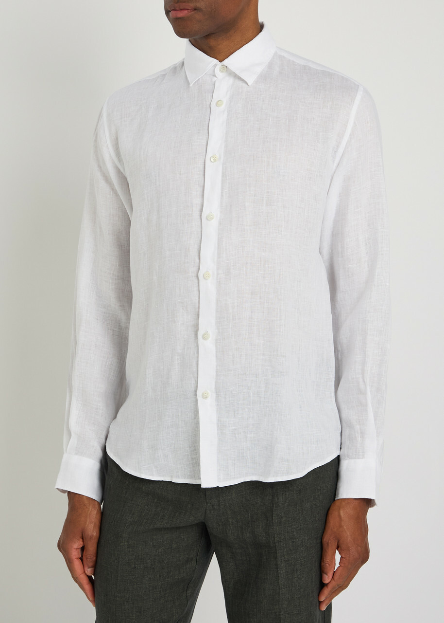 Sunspel Linen Shirt White