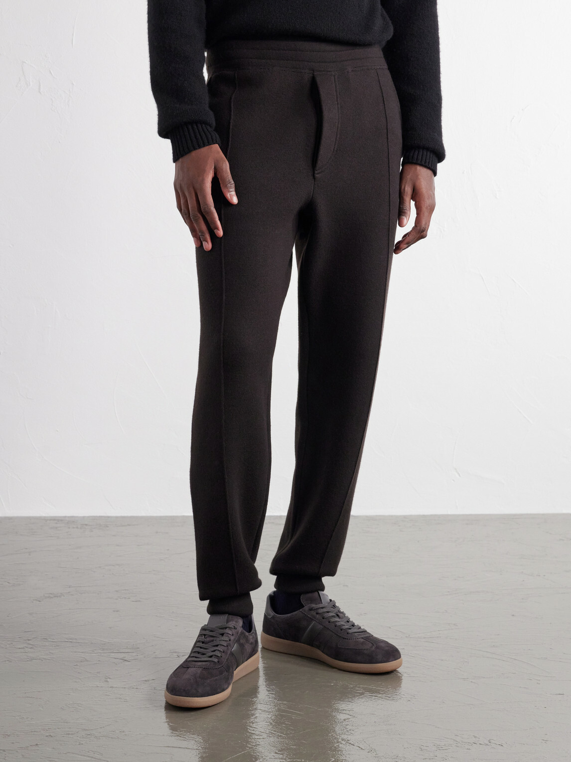 TOM FORD - Tapered Wool-Jersey Sweatpants - Brown