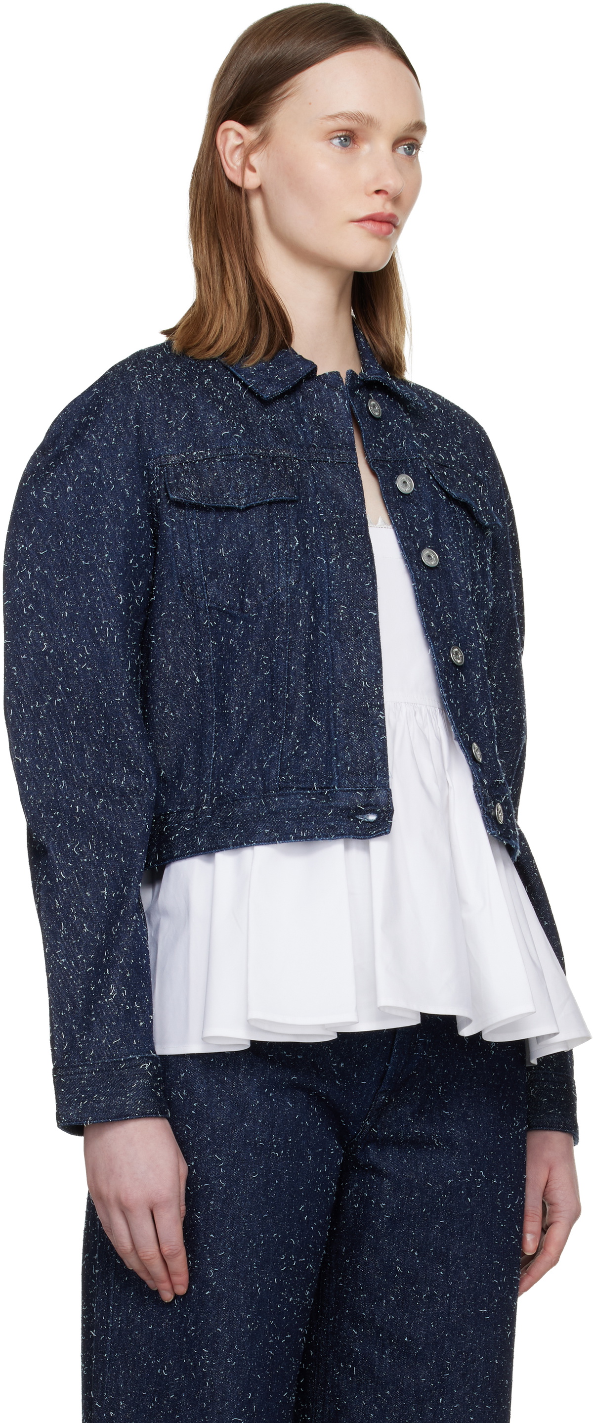 JACQUEMUS Navy 'The Ovalo de-Nîmes' Denim Jacket