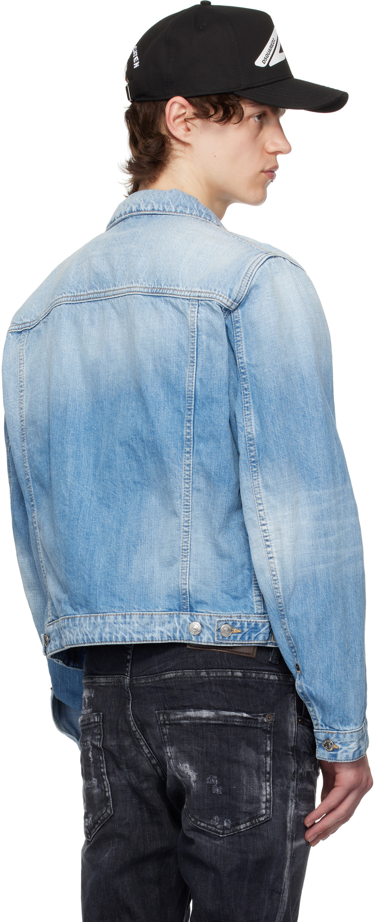 Dsquared2 Blue Heritage Boxy Jean Denim Jacket