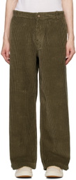 ERL Khaki Corduroy Drawstring Trousers