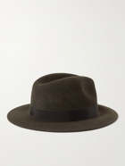 Borsalino - Grosgrain-Trimmed Wool-Felt Trilby Hat - Brown
