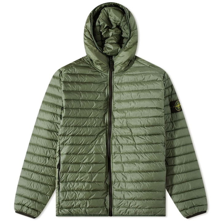 Photo: Stone Island Men's Lightweight Hooded Down Jacket in Olive