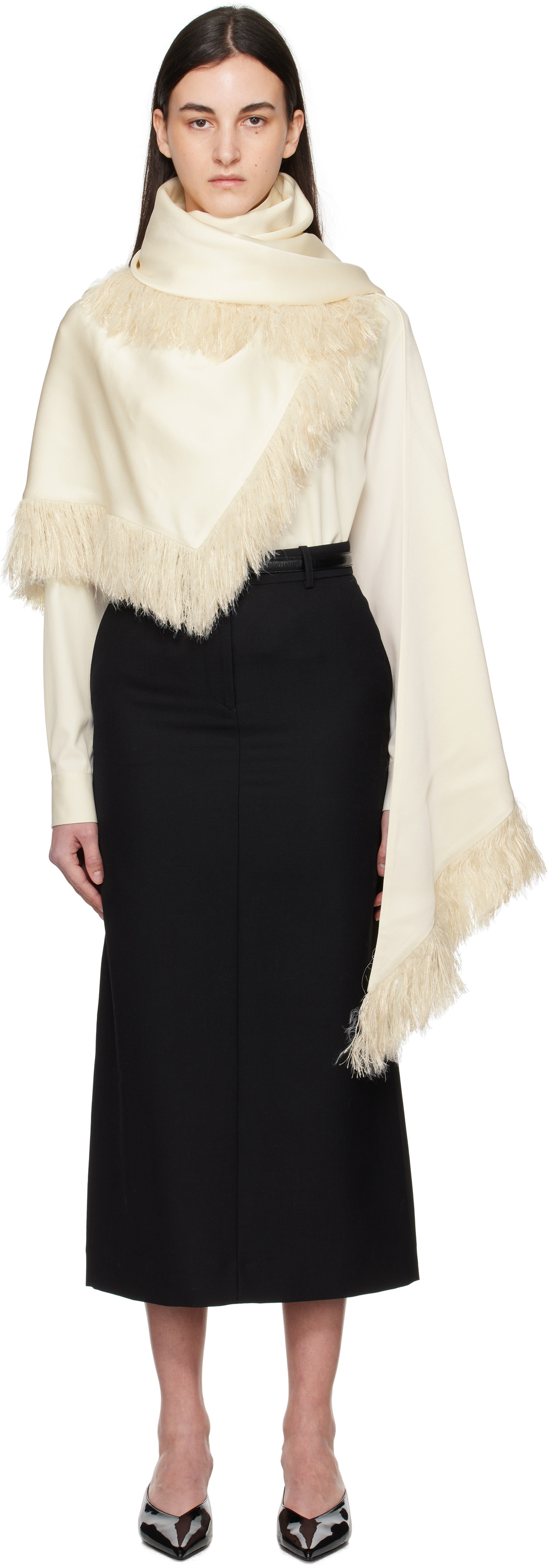 TOTEME Off-White Fringe Scarf Toteme