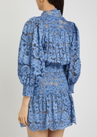 Alice + Olivia Cora Belted Guipure Lace Mini Dress Indigo