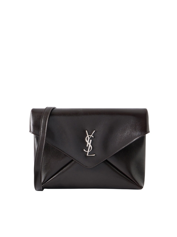 Photo: SAINT LAURENT - Cassandre-Embellished Full-Grain Leather Messenger Bag