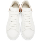 Alexander McQueen White and Rose Gold Croc Oversized Sneakers