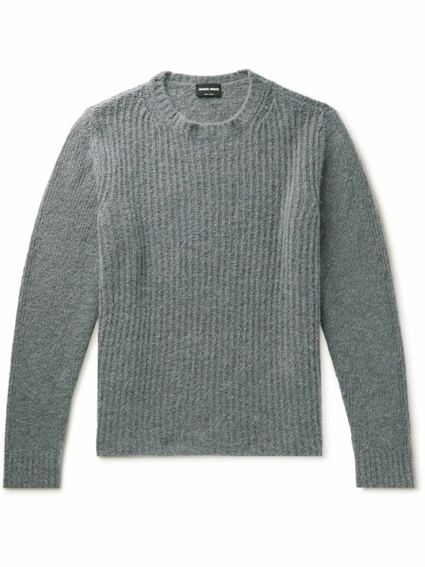 Photo: Giorgio Armani - Ribbed-KnitSweater - Gray