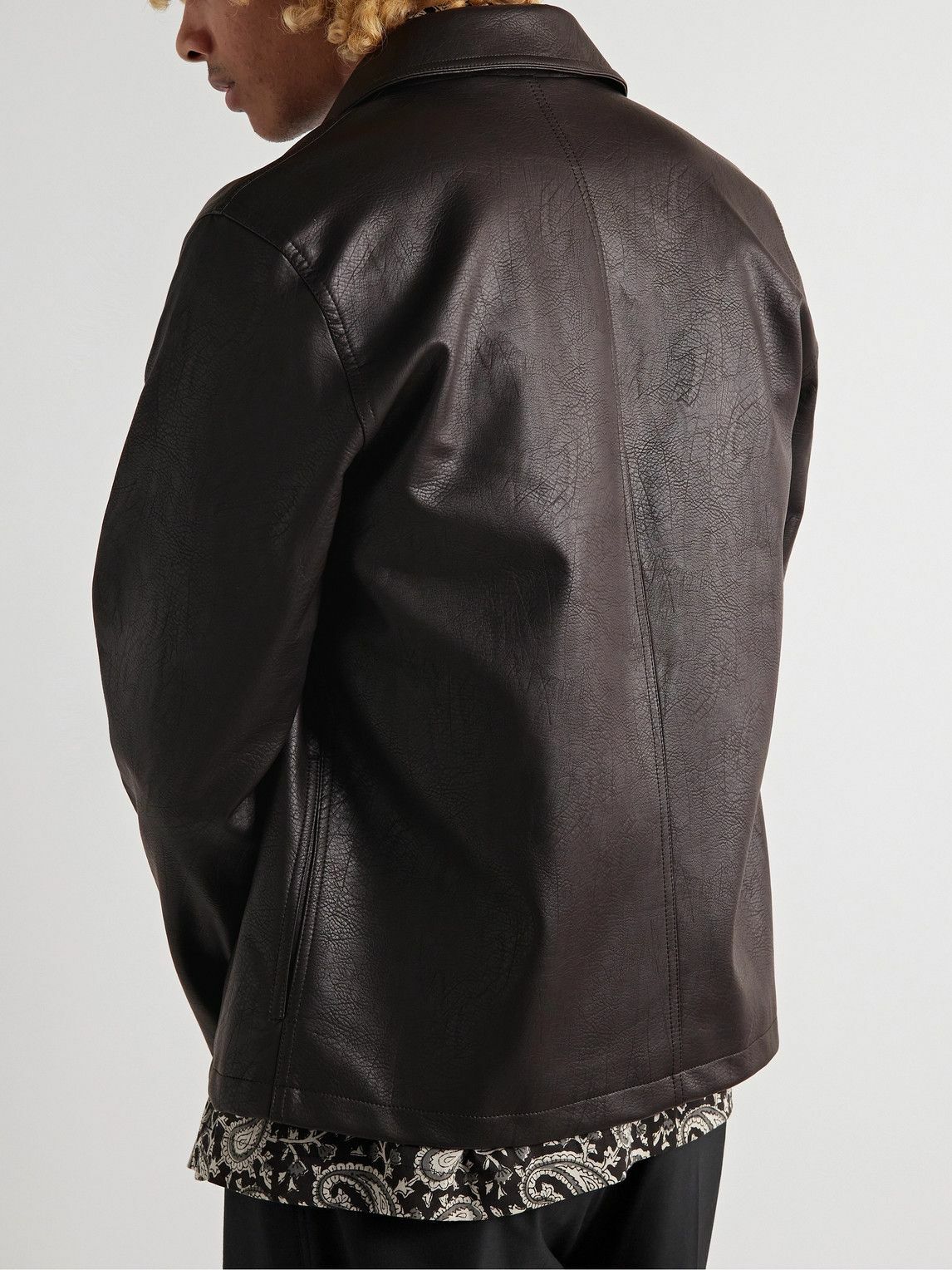 Séfr - Truth Faux Leather Jacket - Brown Séfr