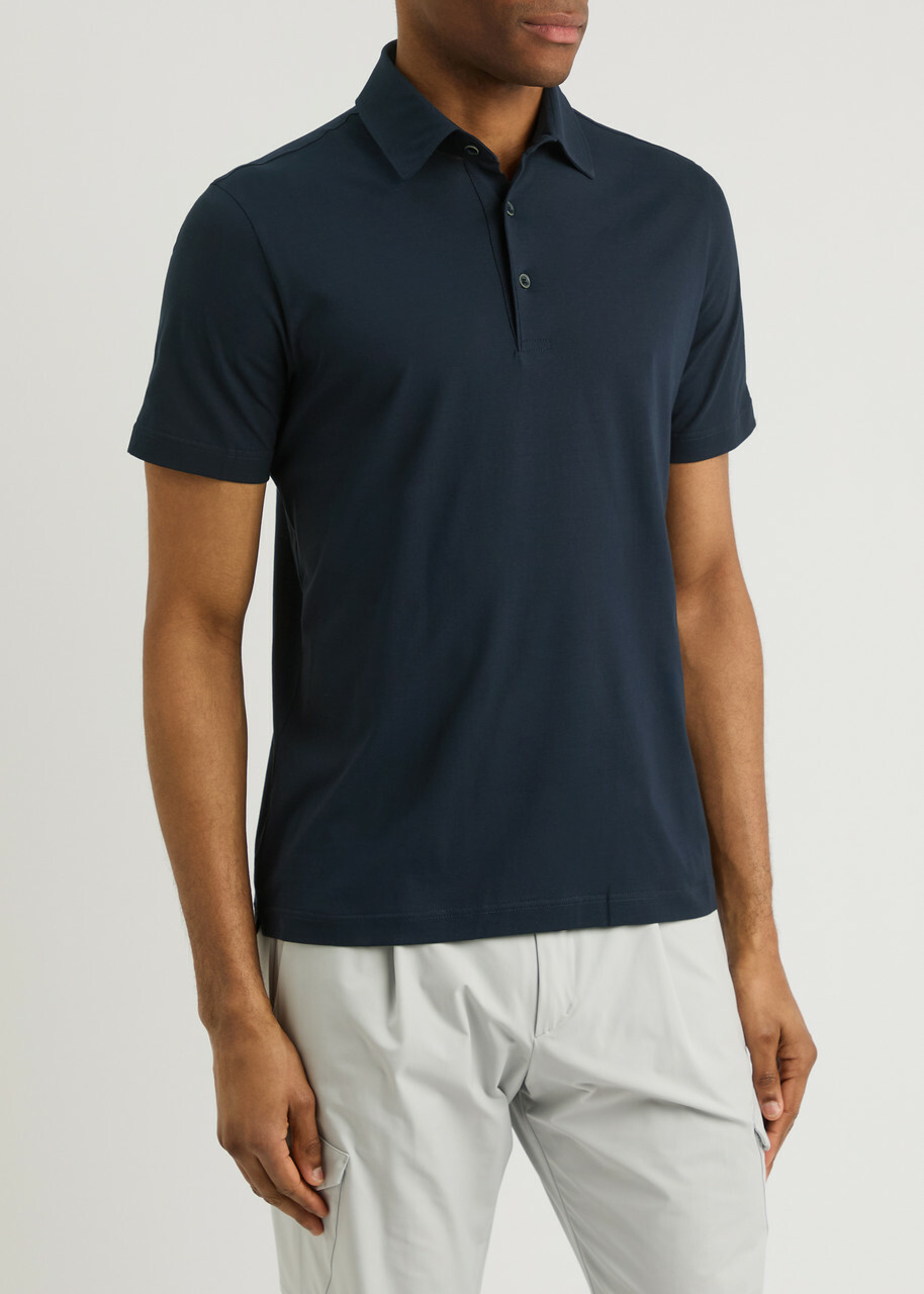 Herno Cotton-jersey Polo Shirt Navy