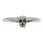 Luka Sabbat x Monini Silver and Black Diamond Stackable Skull Ring