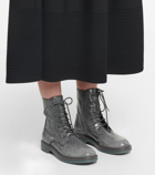Max Mara - Beth glazed wool combat boots