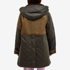 Barbour Women's x Ganni Short Burghley Jacket in Archive Olive/Tan