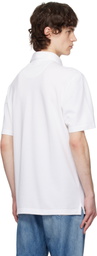 Brioni White Cotton Piqué Polo