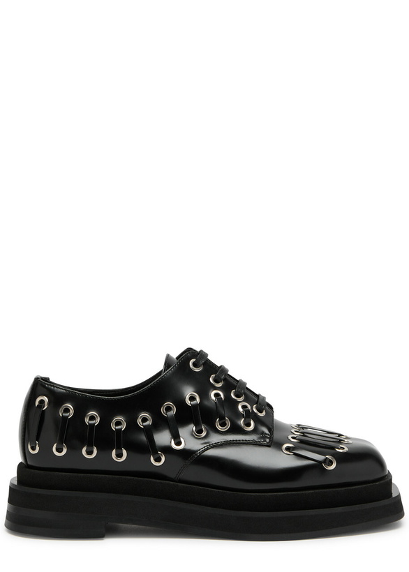Photo: Simone Rocha 50 Lace-up Flatform Derby Shoes Black