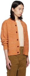 AFTER PRAY Orange Intarsia Cardigan