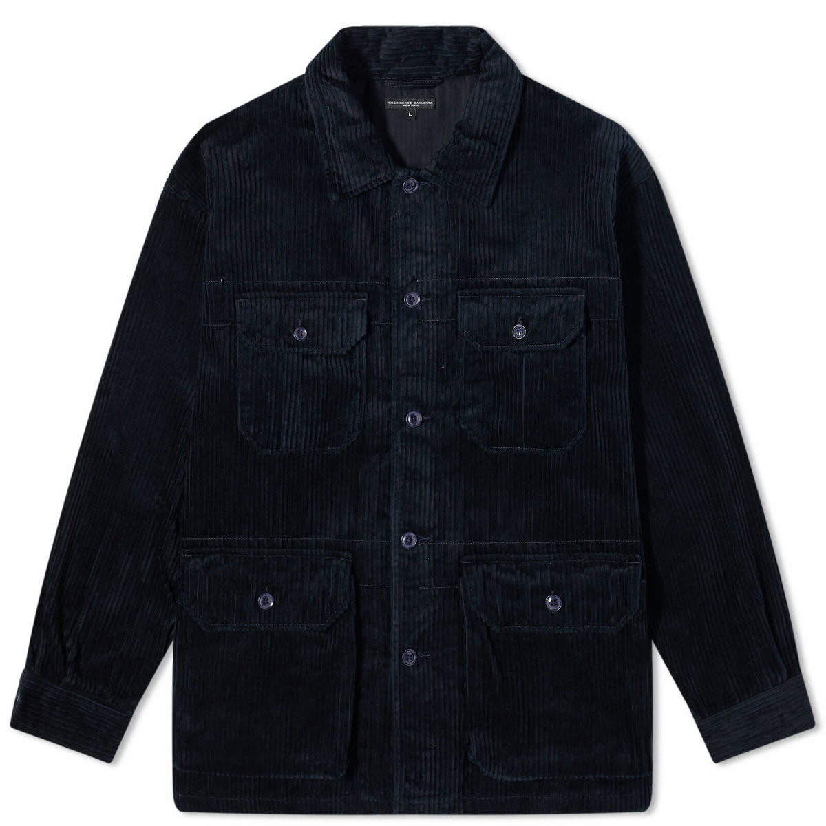 Photo: Engineered Garments Men's Suffolk Shirt Jacket in Dark Navy Corduroy