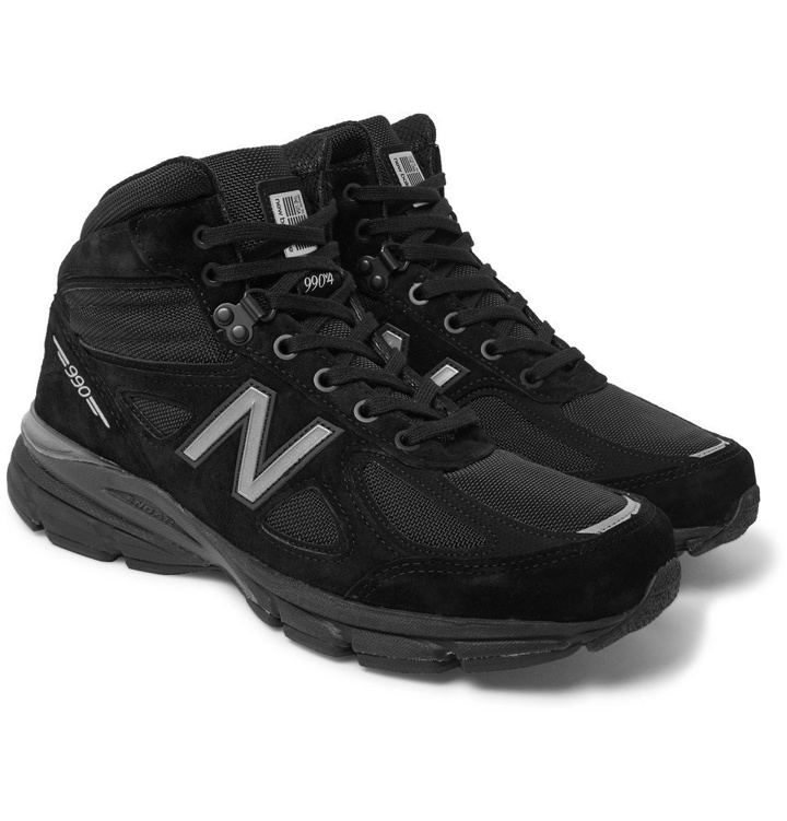 Photo: New Balance - 990v4 Suede and Mesh High-Top Sneakers - Men - Black