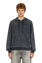 Diesel Hoodie in textured cotton mesh - Sweaters Mens in Grey