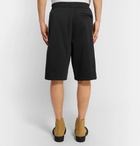 Moncler - Wide-Leg Grosgrain-Trimmed Cotton-Jersey Shorts - Men - Black