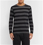 Velva Sheen - Striped Cotton-Blend Jersey T-Shirt - Charcoal