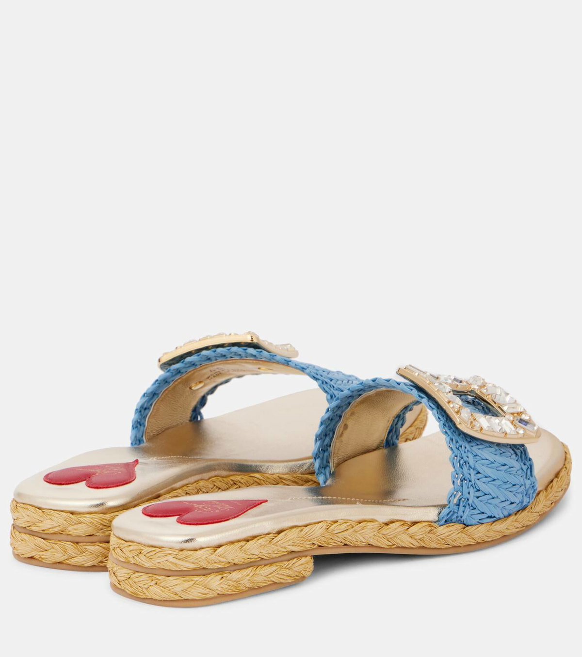 【Roger Vivier】 Espa embellished raffia slides Roger Vivier Espa embellished raffia slides Roger Vivier