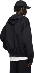 Fear of God ESSENTIALS Black Twill Hooded Bomber Jacket