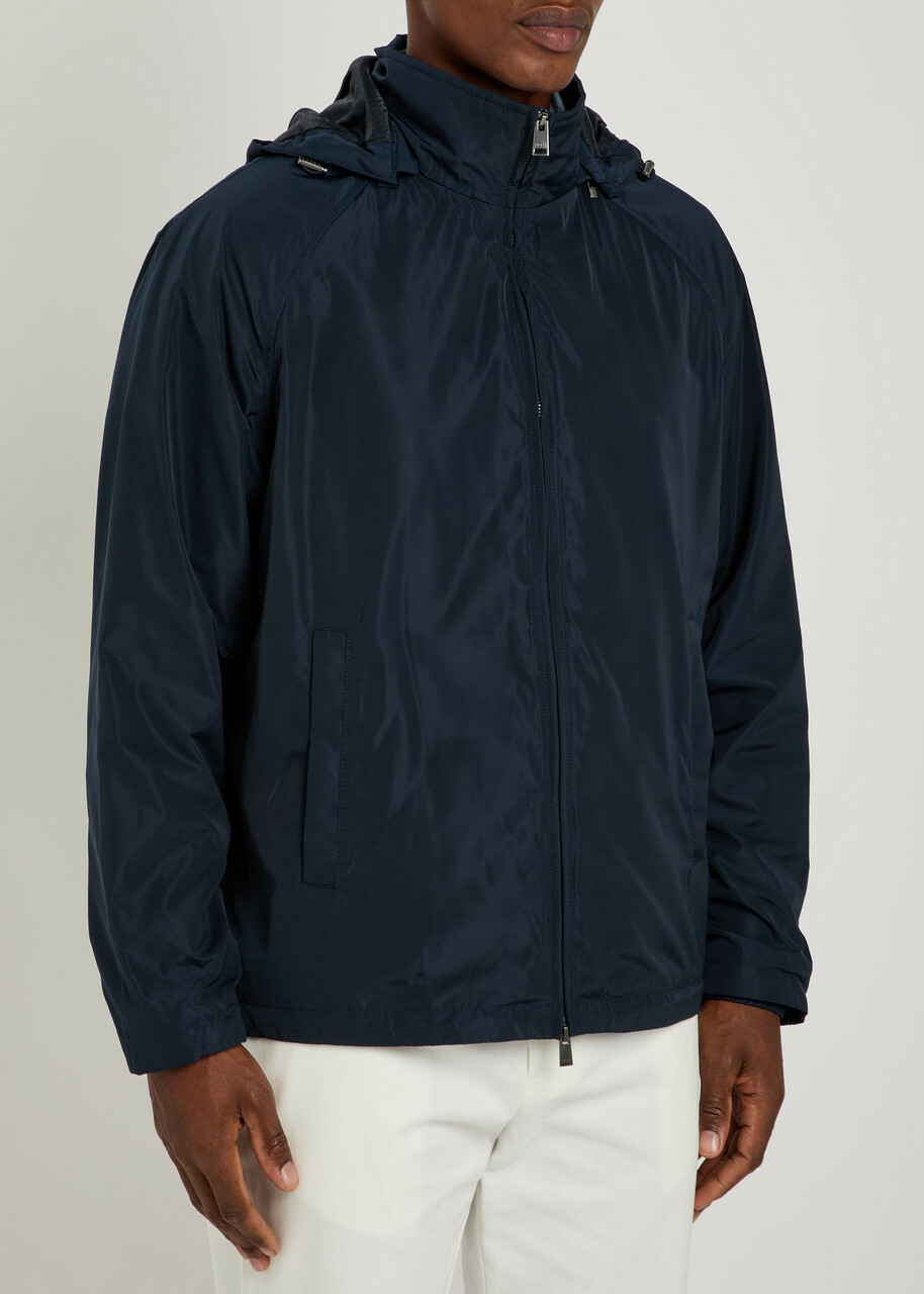 Boss Carlen Hooded Shell Jacket Navy
