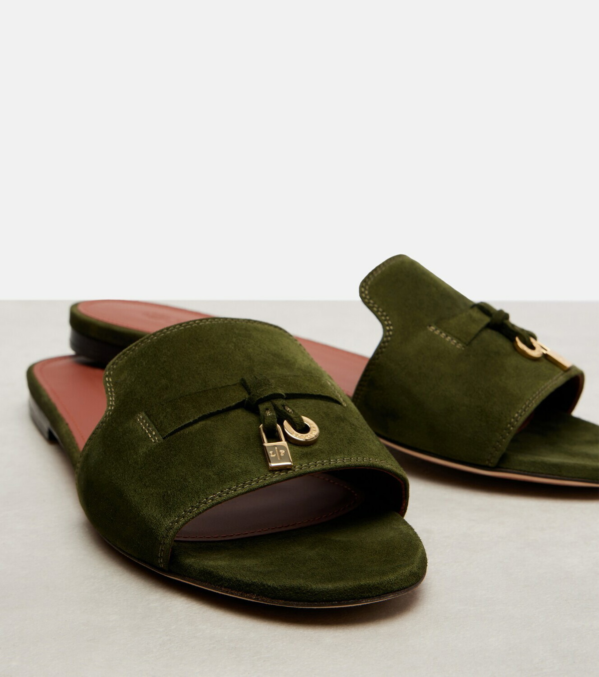 Loro Piana Summer Charms suede slides