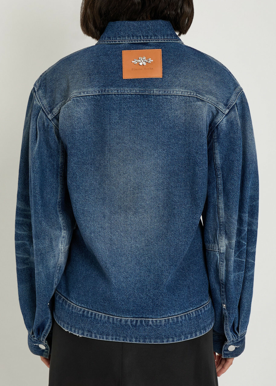 Simone Rocha Embellished Belted Denim Jacket