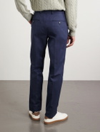 Loro Piana - Jarno Slim-Fit Straight-Leg Cotton-Twill Trousers - Blue