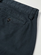 Corridor - Straight-Leg Garment-Dyed Stretch-Cotton Twill Trousers - Blue