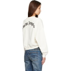 Palm Angels Off-White Curved Logo Crop Sweatshirt