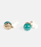 Erdem - Faux pearl and aventurine earrings
