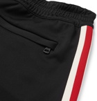 Moncler - Wide-Leg Grosgrain-Trimmed Cotton-Jersey Shorts - Men - Black