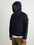 C.P. Company - Explorer Goggle-Appliquéd Jersey and Coated-Shell Hooded Jacket - Blue