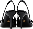 Versace Black Gianni Ribbon Slingback Pumps
