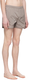 AMI Paris Taupe Ami de Cœur Swim Shorts