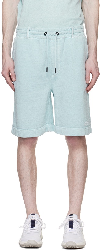 Photo: BOSS Blue Embroidered Shorts
