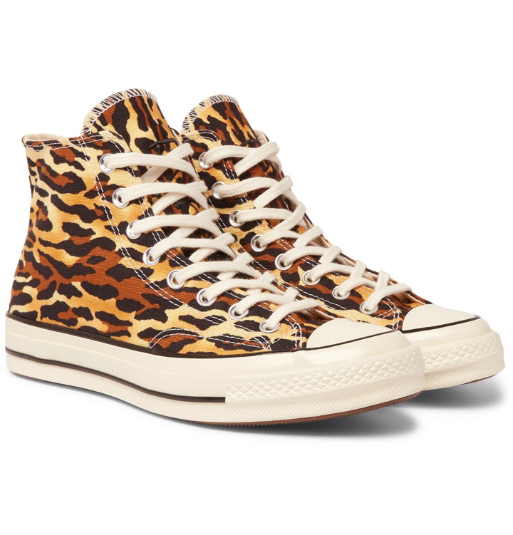 Photo: Converse - Wacko Maria Invincible Chuck 70 Leopard-Print Canvas High-Top Sneakers - Brown