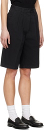 Nothing Written Black Relaxed Cotton Bermuda Shorts