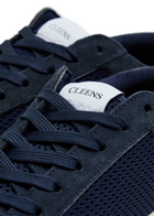 Cleens Luxor Slim Panelled Mesh-knit Sneakers Navy