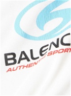 Balenciaga - Oversized Logo-Print Distressed Cotton-Jersey Hoodie - Neutrals