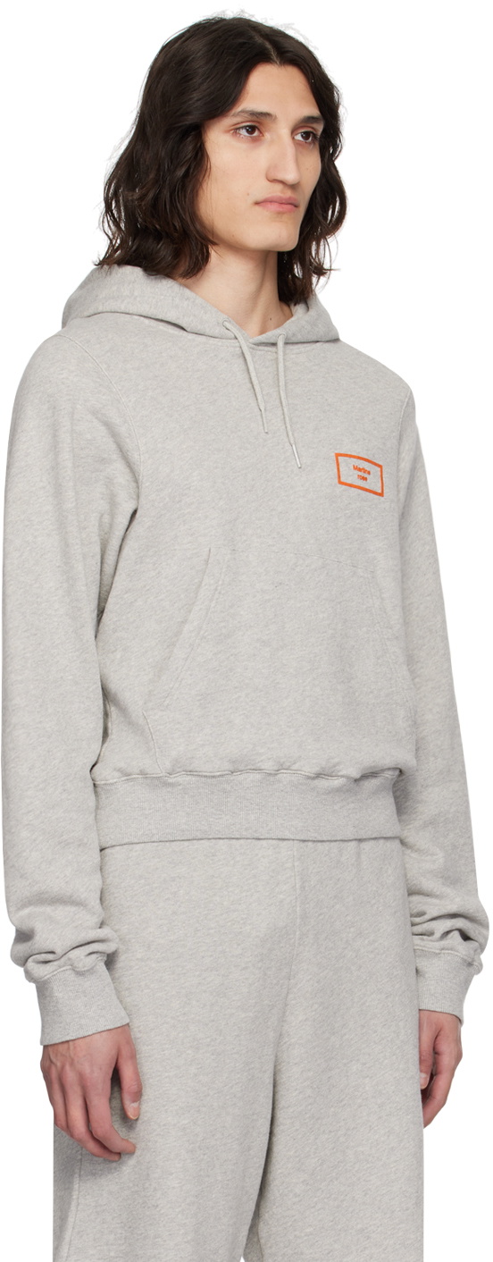 Martine Rose Gray Shrunken Hoodie