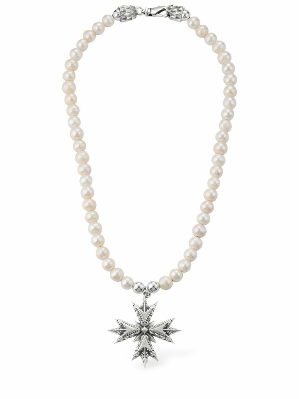 Photo: EMANUELE BICOCCHI Large Eb Crest Pearl Necklace