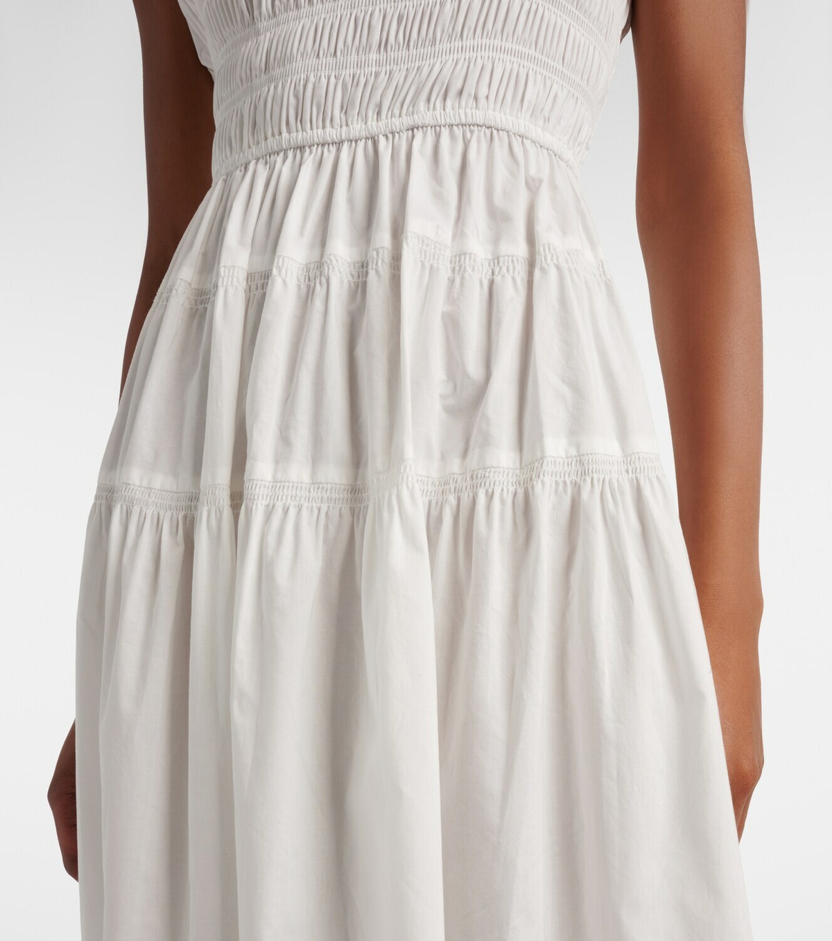 Dôen Clover shirred cotton poplin midi dress