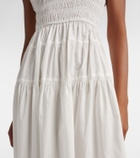Dôen Clover shirred cotton poplin midi dress