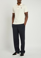 Moncler Grenoble Logo-appliqué Woven Polo Shirt Cream