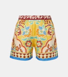 Etro Printed cotton and silk shorts